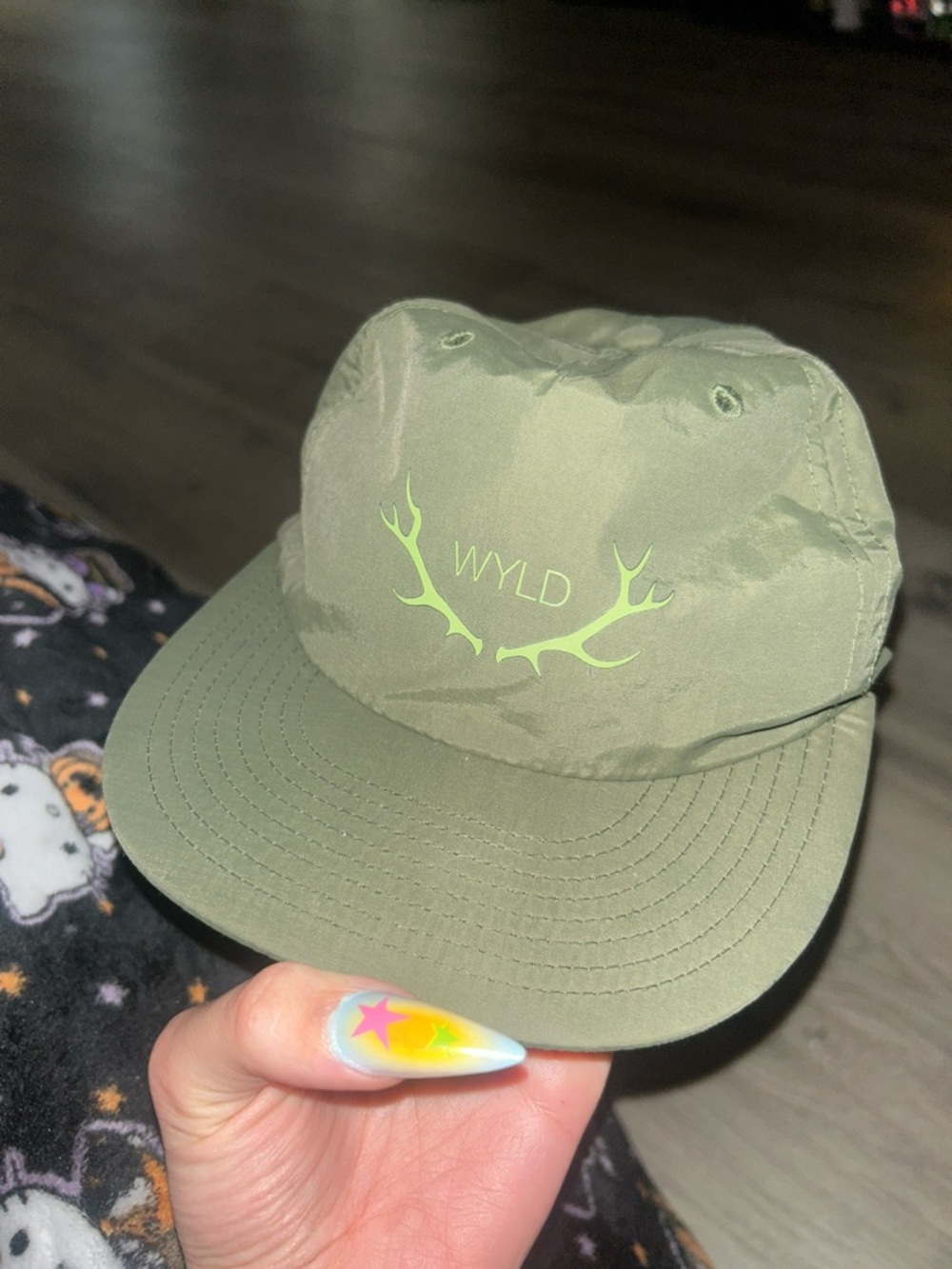 Olive Green Wyld cannabis brand lightweight hat
